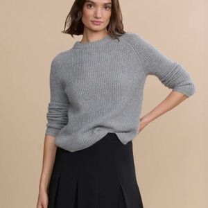Jenni Kayne Cashmere Fisherman Sweater Heather Grey